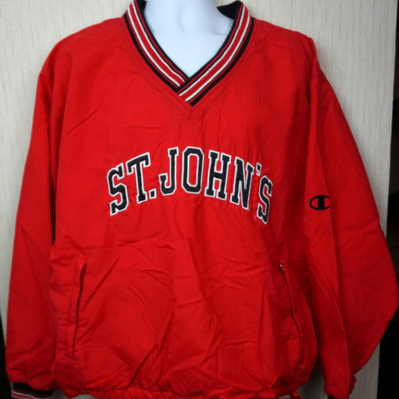 red and black champion jacket